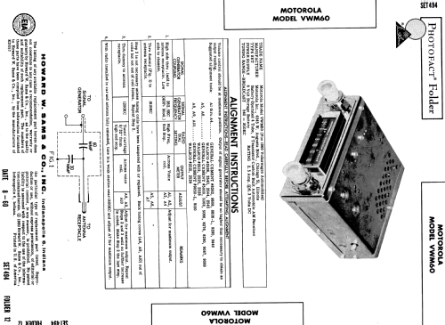 VWM60 ; Motorola Inc. ex (ID = 588754) Car Radio