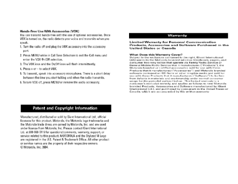 Walkie-Talkie FV525; Motorola Inc. ex (ID = 2043792) Amat TRX