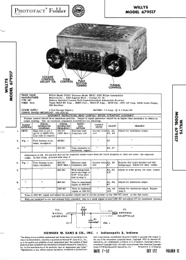 Willys 679517 ; Motorola Inc. ex (ID = 3067510) Car Radio