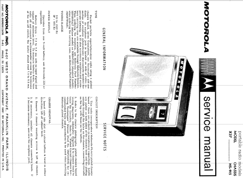 X27E Ch= HS-915; Motorola Inc. ex (ID = 1165927) Radio