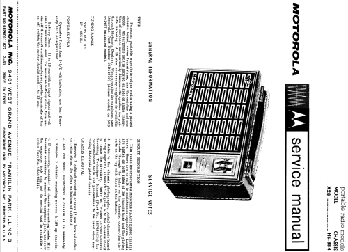 X28N Ch= HS-884; Motorola Inc. ex (ID = 1165831) Radio