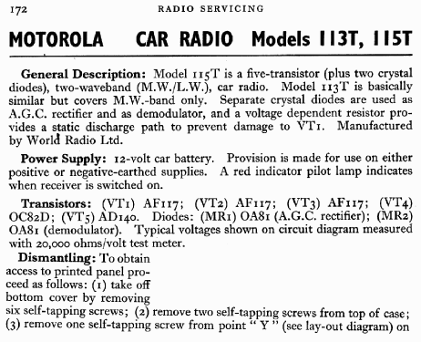 113T; Motorola; London (ID = 727064) Car Radio