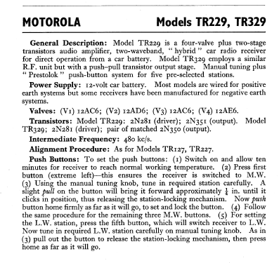 TR229; Motorola; London (ID = 585207) Car Radio