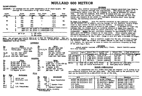 Meteor 600; Mullard Radio (ID = 1165527) Radio