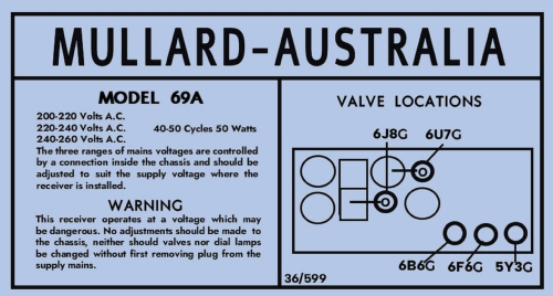 69A; Mullard Radio (ID = 3115927) Radio