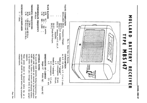 MBS147; Mullard Wireless, (ID = 2414272) Radio