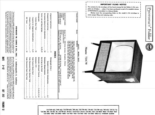 Television Receiver 721CPB; Muntz TV Inc.; (ID = 1864763) Television