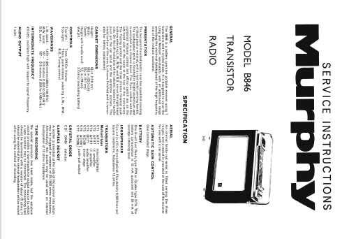 B846; Murphy Radio Ltd.; (ID = 1293167) Radio