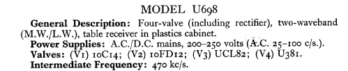 U698; Murphy Radio Ltd.; (ID = 584799) Radio