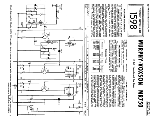 Voxson Car Radio MR 750; Murphy Radio Ltd.; (ID = 1329609) Car Radio