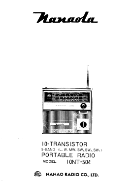 10 Transistor 5 Band 10NT-504; Nanaola Nanao Radio (ID = 2919987) Radio