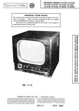 TV-1701; National Company; (ID = 2956850) Television