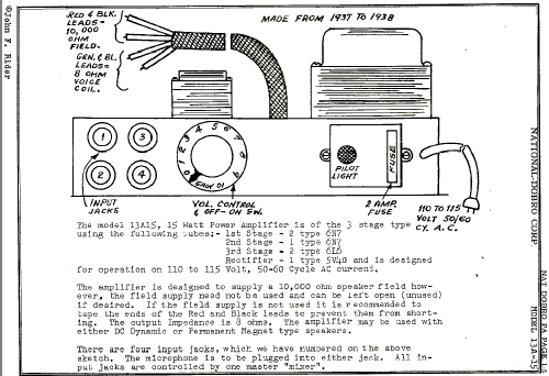 13A-15 ; National Dobro Co.; (ID = 840684) Ampl/Mixer