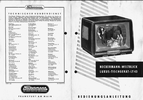 Weltblick Luxus-Fernsehtischgerät 17' LT43 90° Art.Nr. 113/20 Körting Ch= 407; Neckermann-Versand (ID = 2674832) Television