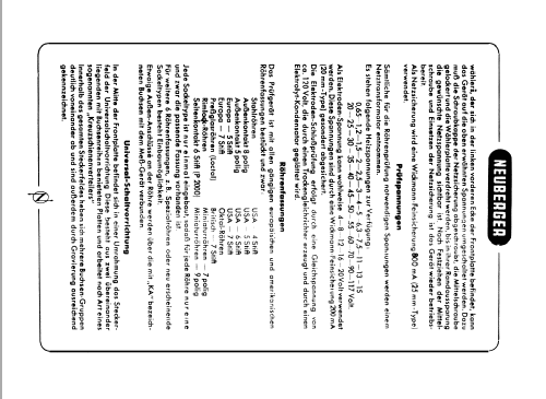 Röhrenprüfgerät RP270/2; Neuberger, Josef; (ID = 56308) Equipment