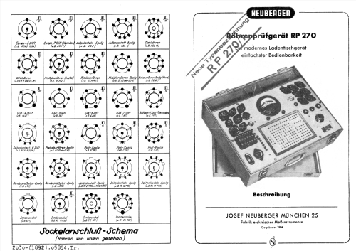 Röhrenprüfgerät RP 270/1; Neuberger, Josef; (ID = 1999501) Equipment