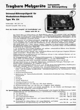 Universal-Röhrenprüfgerät We234; Neuberger, Josef; (ID = 3018064) Equipment