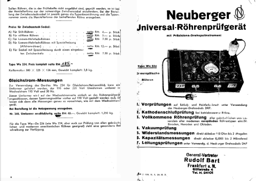 Universal-Röhrenprüfgerät We234; Neuberger, Josef; (ID = 130285) Equipment
