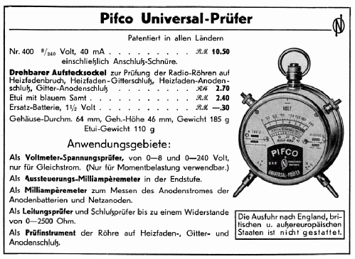 Pifco Universalprüfer ; Neuberger, Josef; (ID = 794362) Equipment