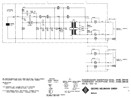 Kondensatormikrofon KM85; Neumann, Georg, (ID = 1792534) Microfono/PU