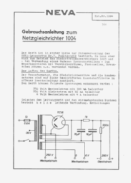 Netzgleichrichter 1004; NEVA, Dr. Vatter KG; (ID = 3044129) teaching