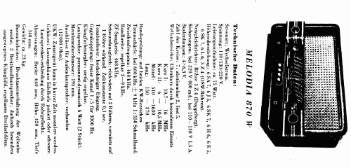 Melodia 870W; Niemann & Co., (ID = 2557507) Radio