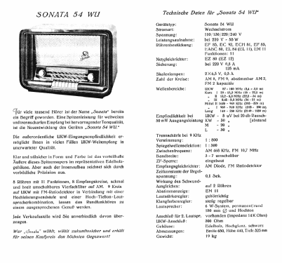 Sonata 54WU; Niemann & Co., (ID = 1209438) Radio