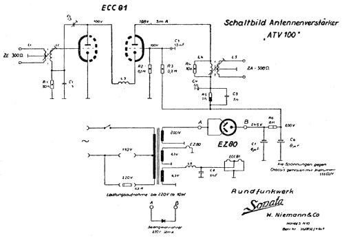 Sonata Antennenverstärker ATV100; Niemann & Co., (ID = 198913) RF-Ampl.