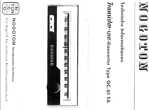 UHF-Konverter GC-61 TA; Nogoton, (ID = 122211) Converter