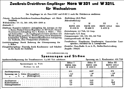 Noracord W321; Nora, Aron, (ID = 32923) Radio