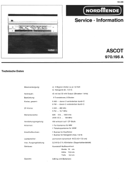 Ascot 20.195A; Nordmende, (ID = 2765803) Radio