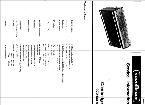 Cambridge 972.193A; Nordmende, (ID = 216686) Radio