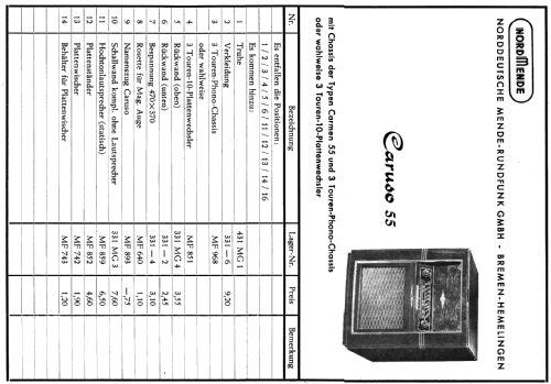 Caruso 55 Ch= 431; Nordmende, (ID = 241866) Radio