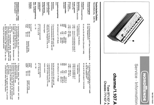 Charme 971.107A Ch= 1.107.A ; Nordmende, (ID = 211343) Radio