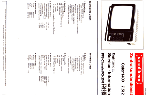 Color 1400; Nordmende, (ID = 1650434) Television