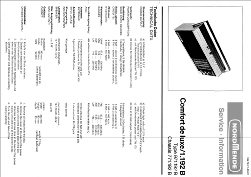 Comfort de Luxe 1.192B ; Nordmende, (ID = 64827) Radio