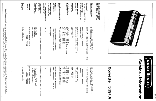 Corvette 5.197A 975.197A; Nordmende, (ID = 122892) Radio