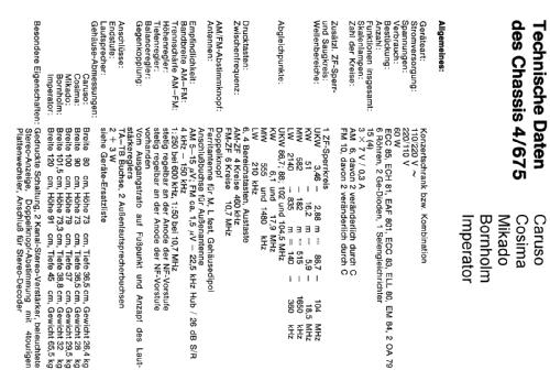 Cosima-Stereo Ch=4/675; Nordmende, (ID = 39849) Radio