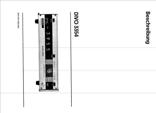 Digital-Voltmeter DIVO 3354/1; Nordmende, (ID = 767531) Equipment