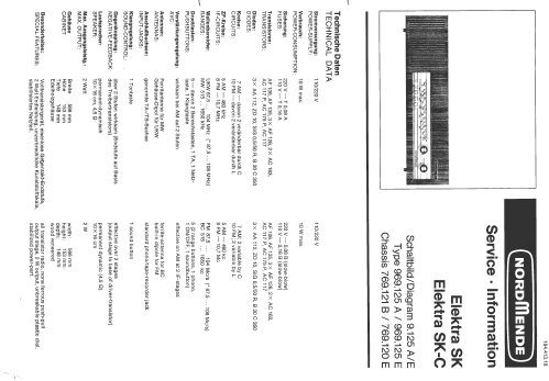 Elektra SK 969.125A Ch= 9.125A ; Nordmende, (ID = 132793) Radio