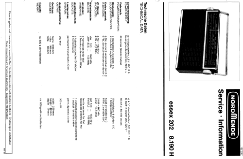 Essex 202 8.190H; Nordmende, (ID = 119500) Radio