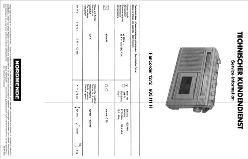 Fancorder 1272 983.111 H; Nordmende, (ID = 2058092) Radio