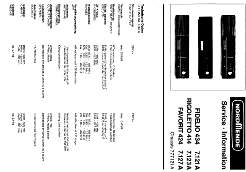 Favorit 424 7.127A Ch= 777.121A; Nordmende, (ID = 376977) Radio