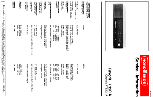 Favorit 7.120A Ch= 776.121A; Nordmende, (ID = 666849) Radio