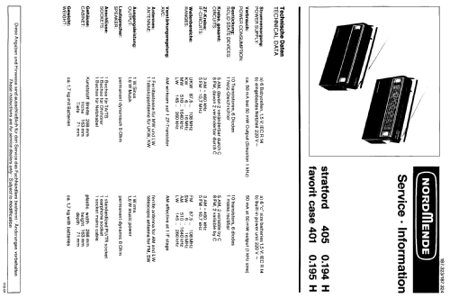 Favorit-Case 401 0.195H; Nordmende, (ID = 385001) Radio