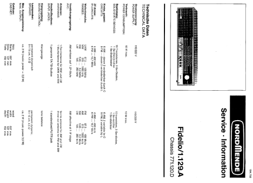 Fidelio 1.129A Ch= 771.120D; Nordmende, (ID = 305247) Radio