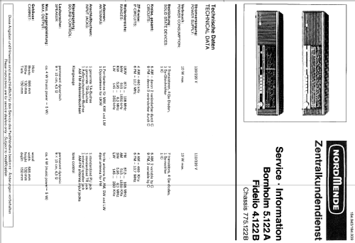 Fidelio 4.122B Ch= 775.122B; Nordmende, (ID = 302146) Radio