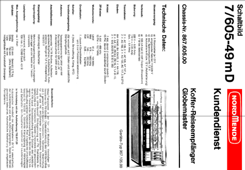 Globemaster I050 Ch= 7/605-49mD ; Nordmende, (ID = 2036624) Radio