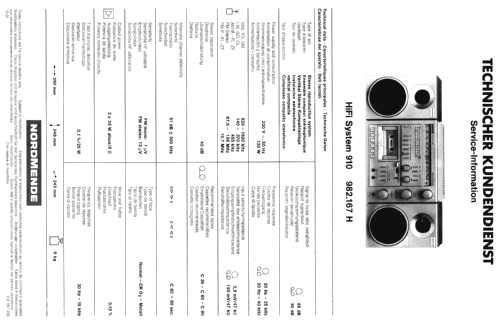 HiFi System 910 982.167H; Nordmende, (ID = 1295382) Radio