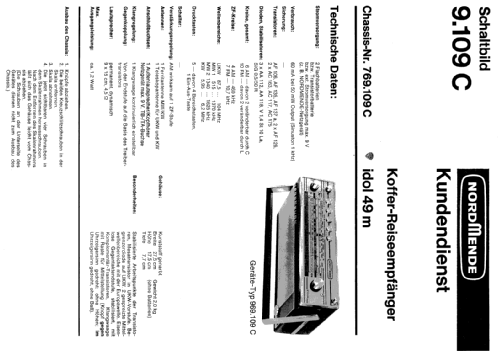 Idol 49m 969.109C Ch= 9.109C ; Nordmende, (ID = 107310) Radio